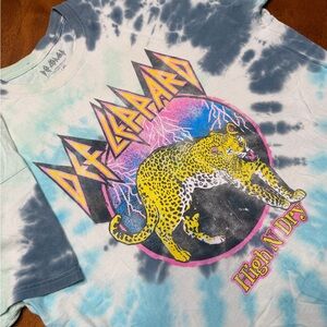 Def Leppard Mens Size L Tie-Dye Graphic T-Shirt